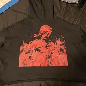 D.R.U.G.S (destroy rebuild until god shows) crop hoodie XL